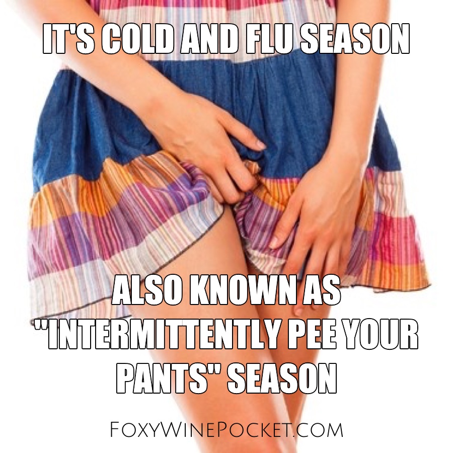 It's Cold and Flu season. Also know as "Intermittently Pee Your Pants" season. @foxywinepocket | humor