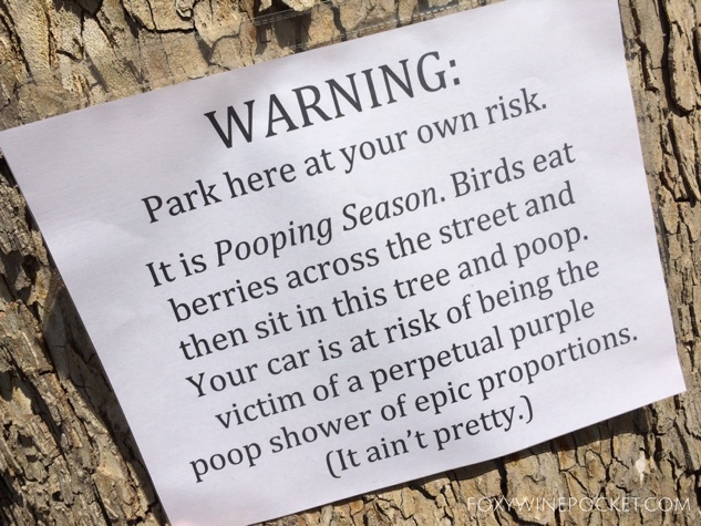 I totally got pooped on posting this sign. Bitches.