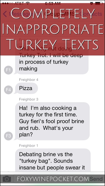 Completely Inappropriate Turkey Texts @foxywinepocket